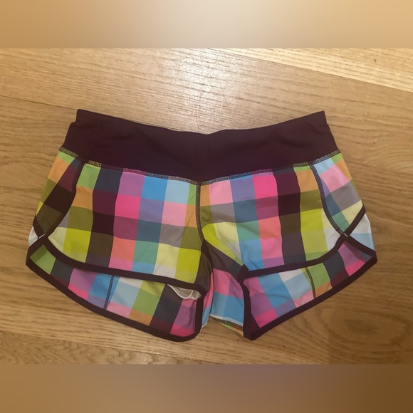 Lululemon Run: Speed Short in Sea Check Multi / Plum | Size 6 | Rare - Picture 12 of 14